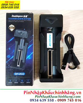 DoublePow DP-UK11 Bộ sạc 01viên pin tự ngắt báo đèn khi đầy - sạc pin 3,7V 18650, 16340, 14500, 26650,21700...